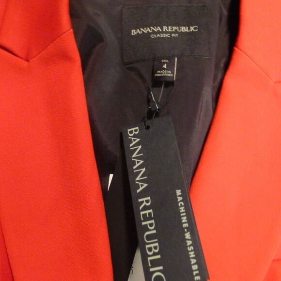 Banana Republic Classic Fit Washable Red Blazer - 4 Tall - Picture 5 of 7